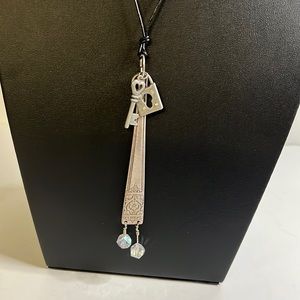 Lock and Key on Spoon Handle Necklace, Groovey Vibe from 70s-80s